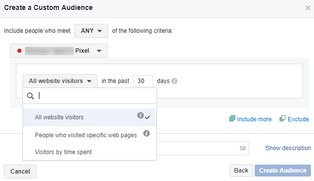 Facebook retargeting crear audiencia personalizada