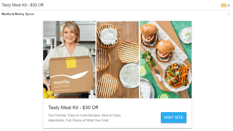 Exemple de imagini pentru anunțuri Gmail Martha Stewart