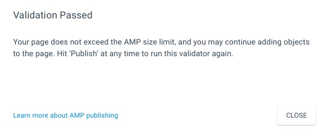 AMP ポスト クリック ランディング ページの検証に合格しました