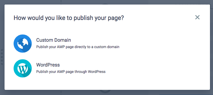 AMP WordPress pubblicazione Instapage