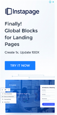 Annonce graphique Instapage Global Blocks