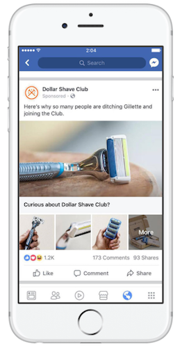 Facebook 收藏 Dollar Shave Club