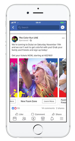 Facebook formatiert Event Response Ads