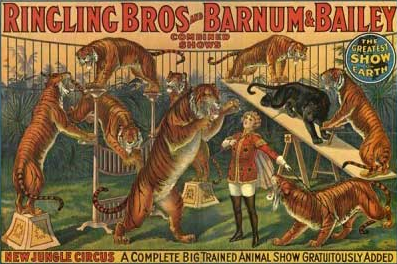 Entwicklung der Werbetafel der Ringling Brothers