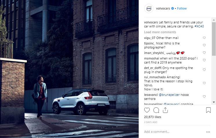 Instagram hashtag'leri Volvo