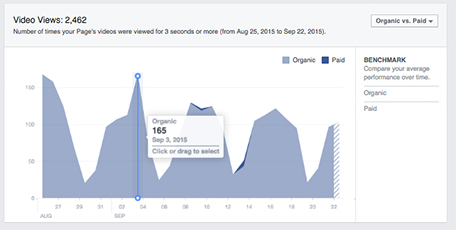 Visualizzazioni video di Facebook Insights