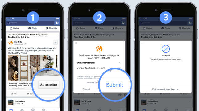 Sequenza del modulo degli annunci lead di Facebook