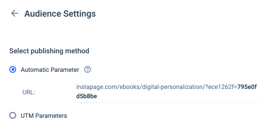 Instapage Kişiselleştirme otomatik UTM parametresi