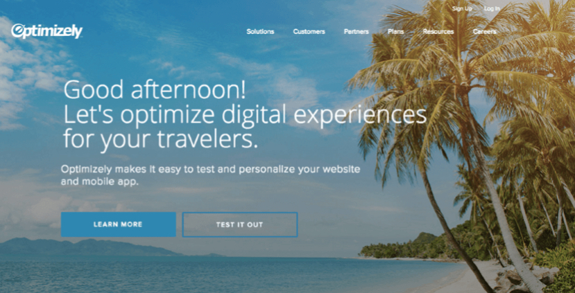 gerçek zamanlı web sitesi kişiselleştirme Optimizely travel