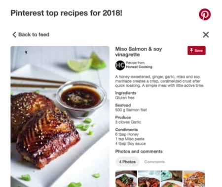 Google AMP 이메일 Pinterest 세부 핀