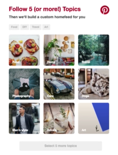 Google AMP 이메일 Pinterest 팔로우 주제