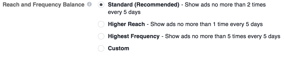 Facebook広告頻度のオーディエンスバランス