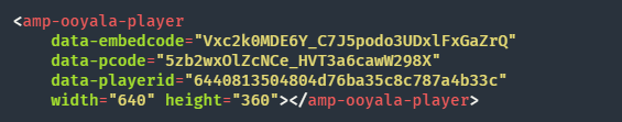 AMP ortamı Ooyala oynatıcı