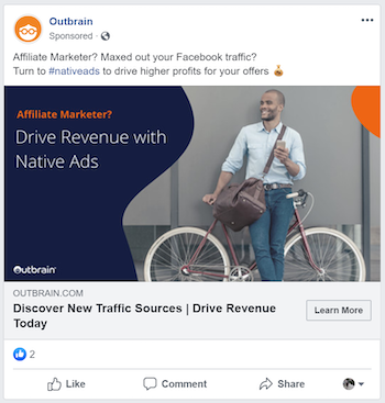 E-ticaret için Facebook Reklamları Outbrain örneği