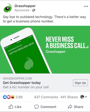 Facebook e-ticaret reklamı Grasshopper örneği