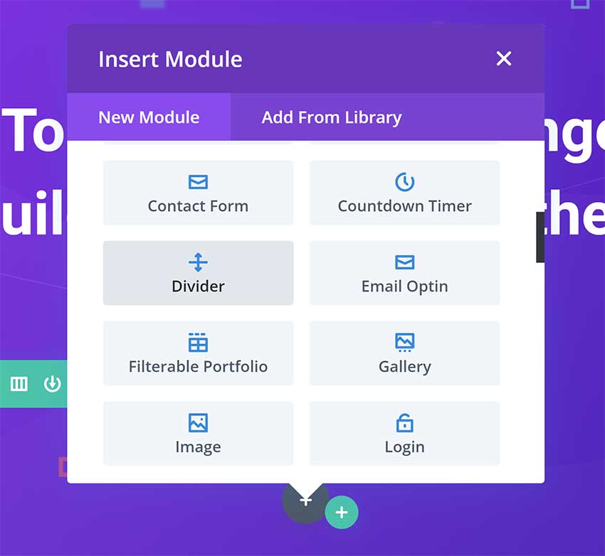 Inserisci modulo contenuto