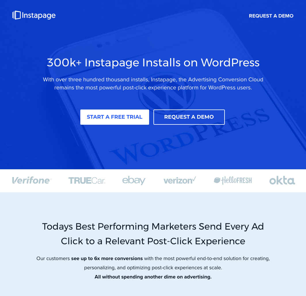 cum pagina Instapage WordPress