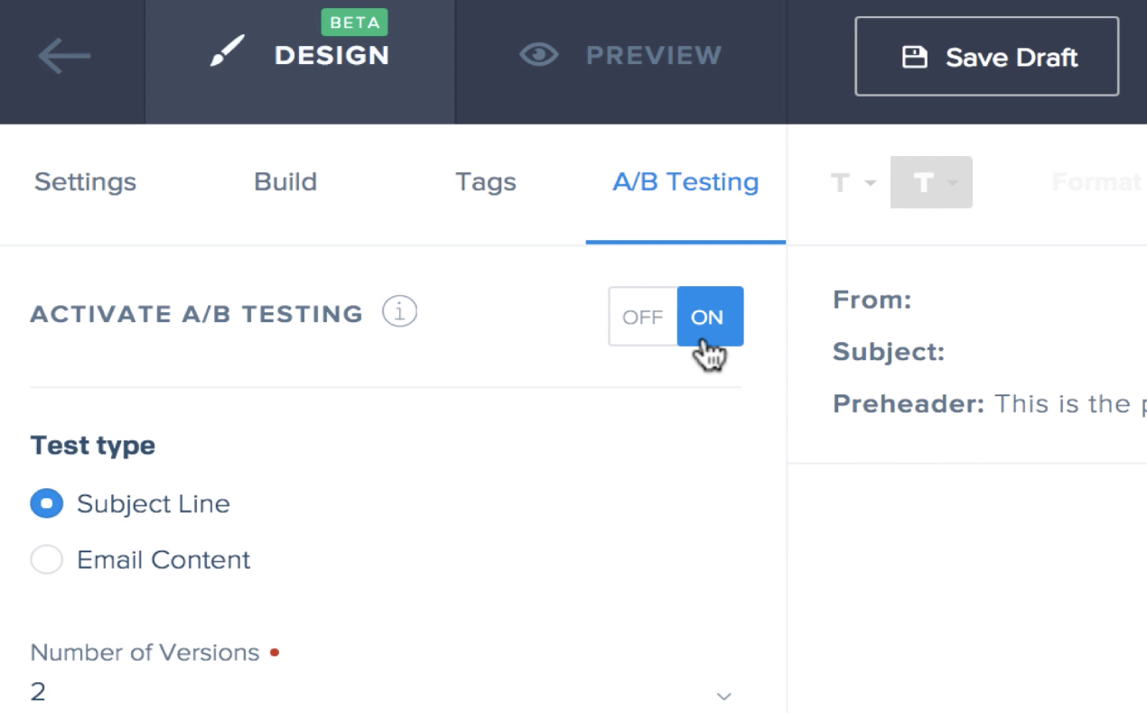 Stack de testare A/B SendGrid