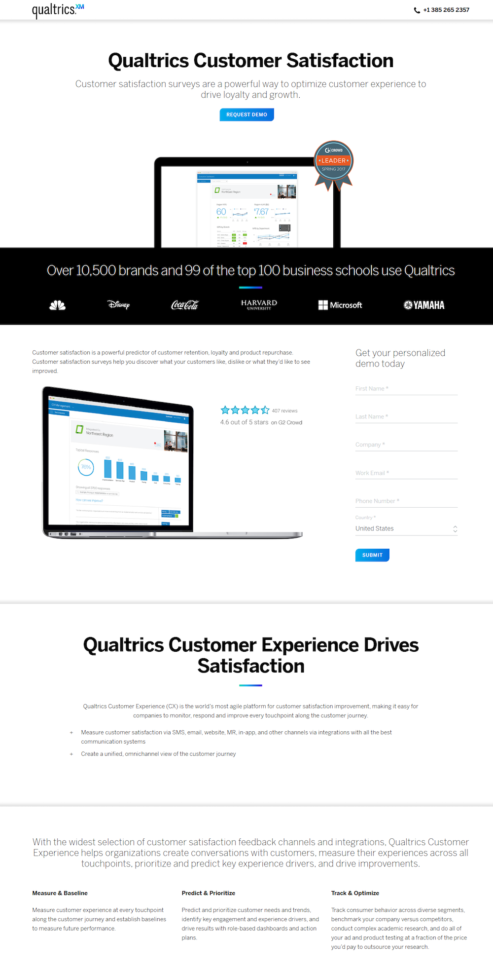 Целевая страница расширения Qualtrics Bing