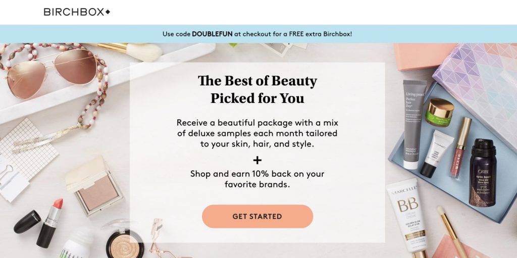 Birchbox 付费搜索登陆页面