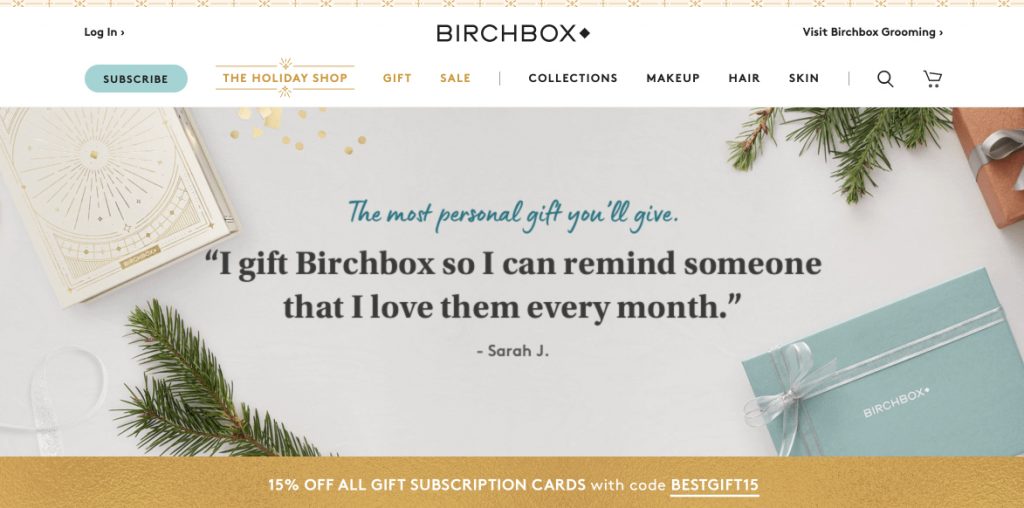 Birchbox 折扣着陆页