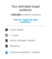 LinkedIn Ads не показывает предполагаемую аудиторию