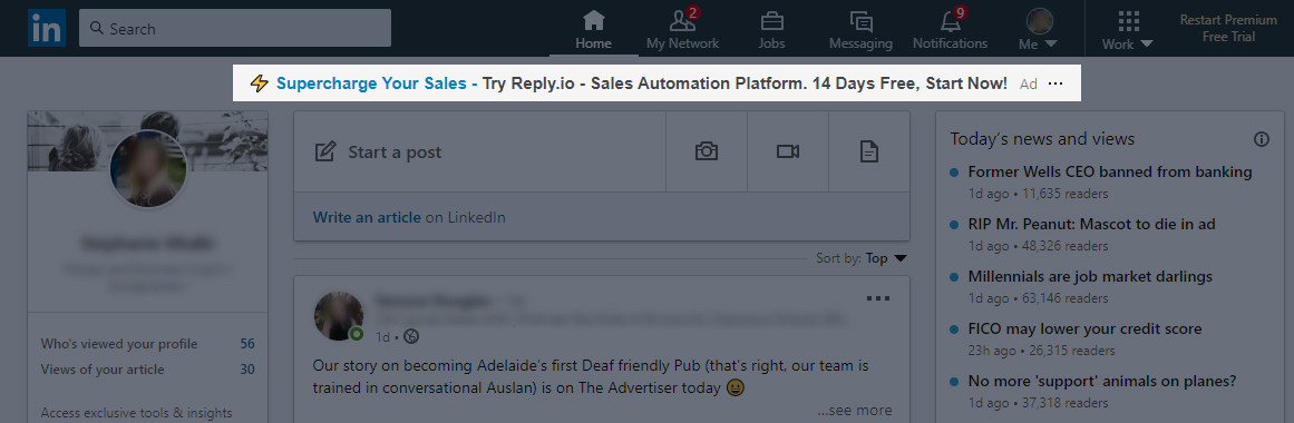 LinkedIn Ads не показывает ограниченное размещение