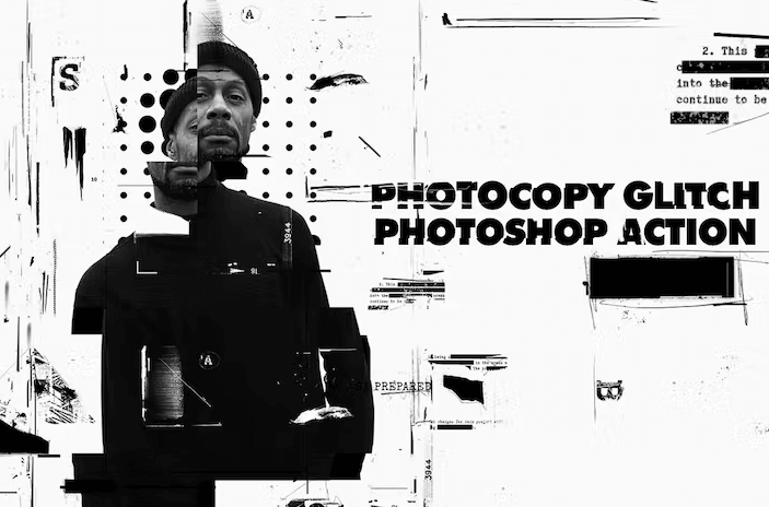 Photocopy Glitch Poster Photoshop-Aktion