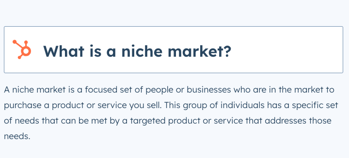 Un nicho de mercado es un conjunto enfocado de personas o negocios que están en el mercado para comprar un producto o servicio que usted vende.