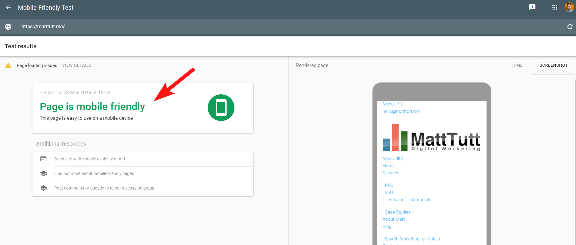 página optimizada para dispositivos móviles