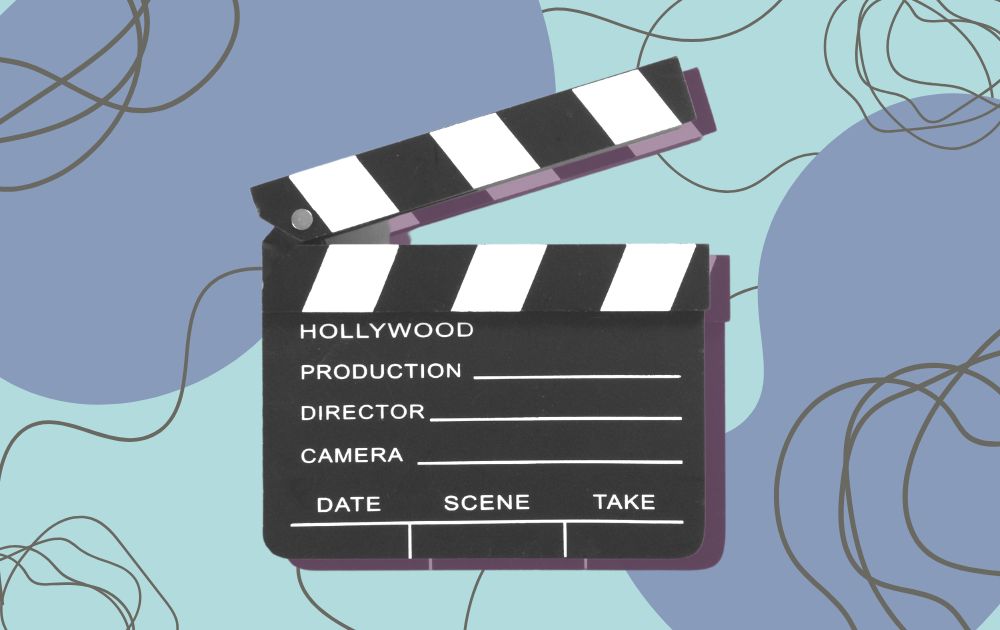 هوليوود clapperboard مع الإنتاج والمخرج والكاميرا والتاريخ والمشهد والتقاط