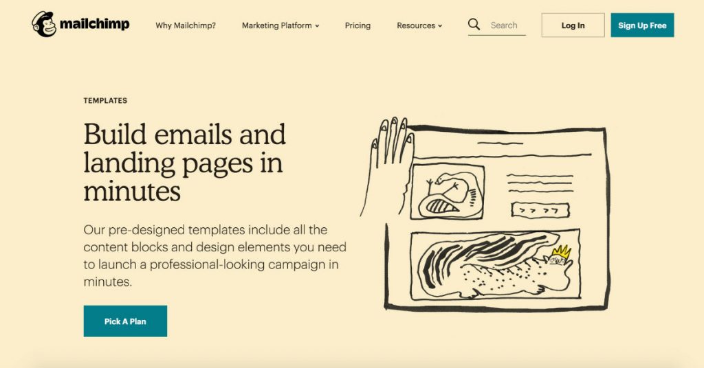 sitio web de mailchimp