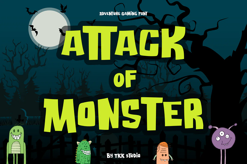 Attack of Monster 공포 게임 글꼴