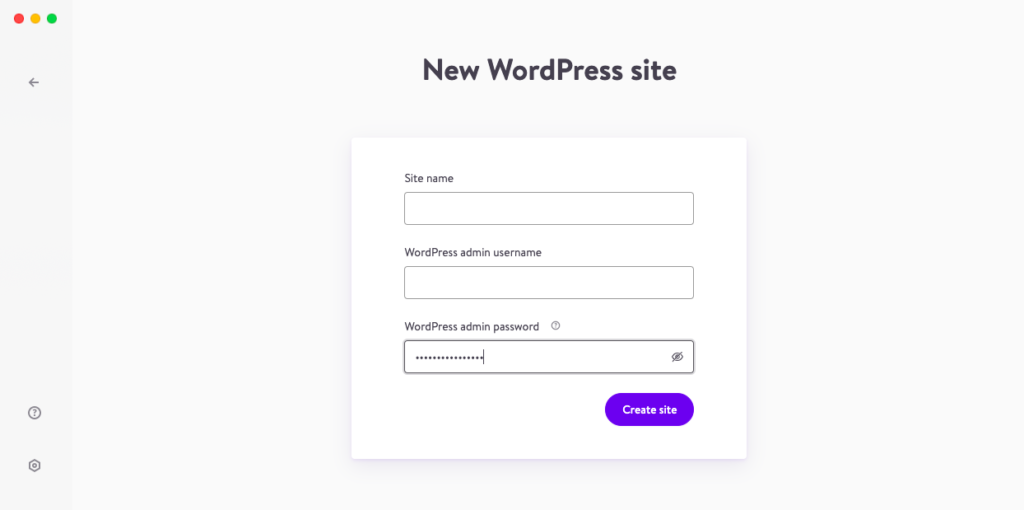 DevKinsta의 새로운 WordPress 사이트