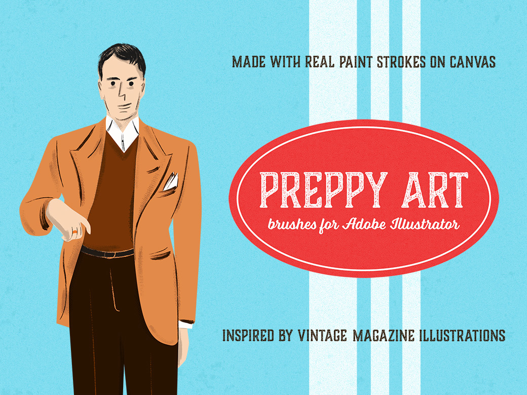 Preppy pędzle ilustratora sztuki