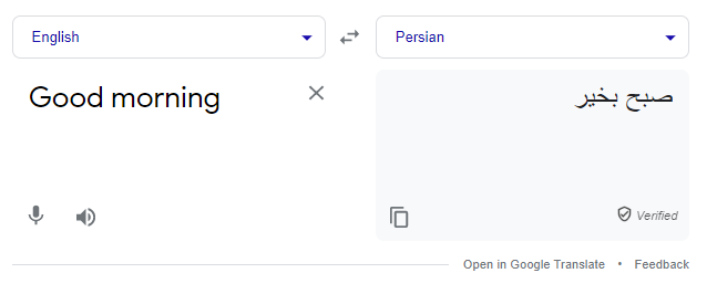 Cuplikan layar Google translate contoh #2