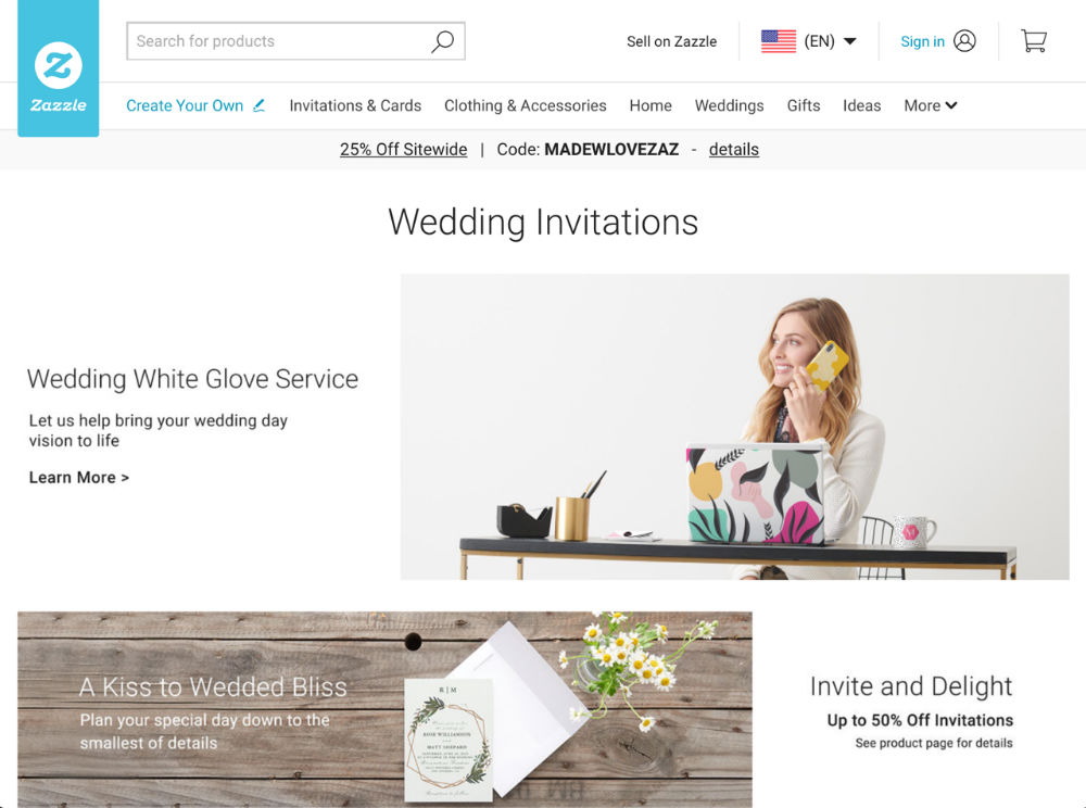 zazzle designer di strumenti per inviti di nozze online