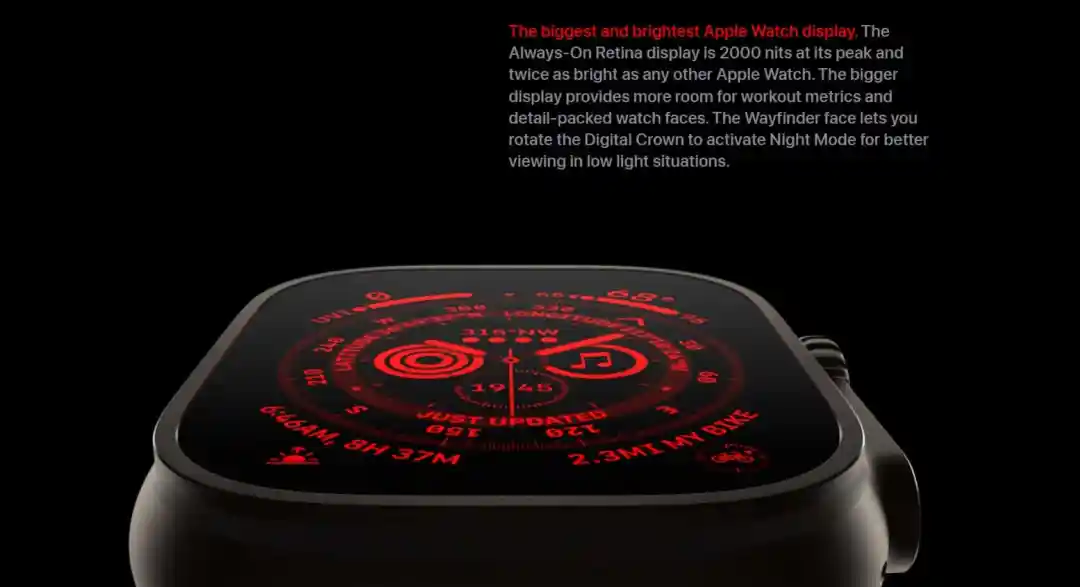 Display Apple Watch Ultra Retina