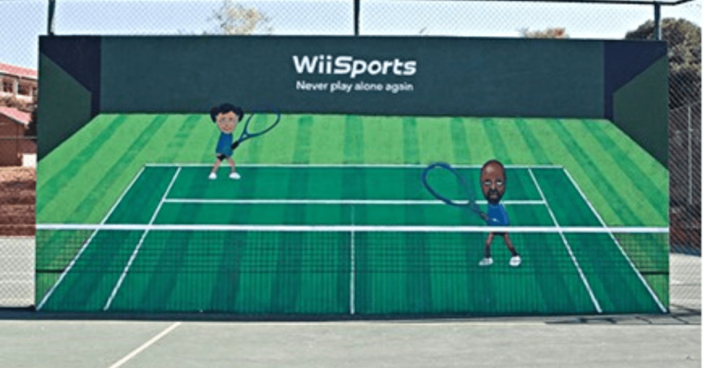 annuncio wiisports al campo da tennis