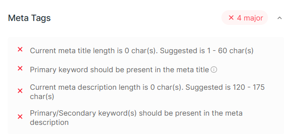 Captură de ecran a optimizării meta-etichetelor din Scalenut Content Optimizer