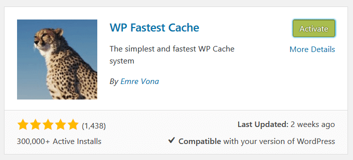 WP Fastest Cache Plugin - Cache-Plugin für WordPress