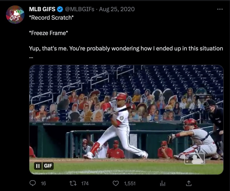 MLB GIF 브랜드 밈 계정의 야구 밈