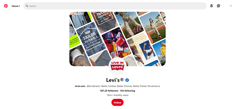 кобрендинг Levis и Pinterest