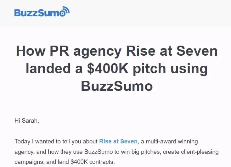 Buzzsumo 맞춤 이메일