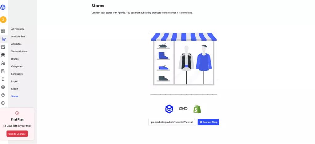 Apimio を Shopify に接続する