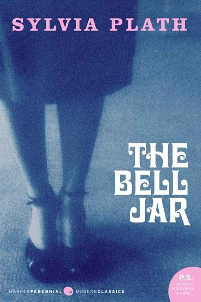 Sampul buku The Bell Jar karya Sylvia Plath, memperlihatkan kaki dan sepatu seorang gadis