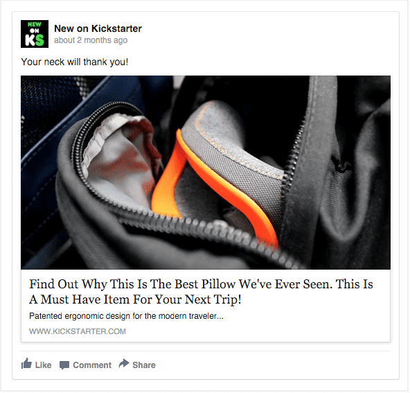 Kickstarter facebook ad