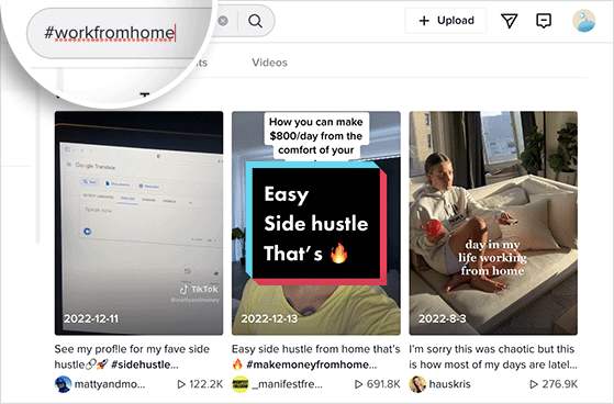 Use popular hashtags to promote TikTok videos for free