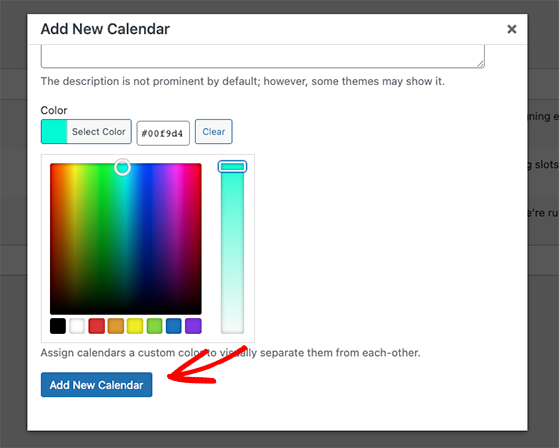 Choose a custom calendar color