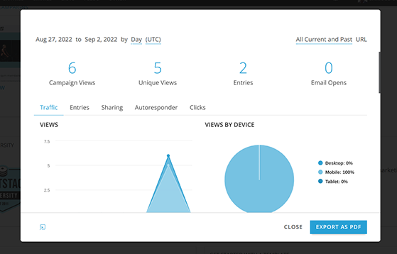 ShortStack review campaign analytics